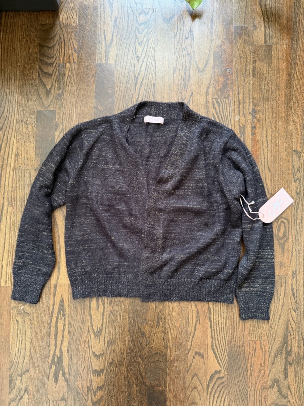 Women's Charcoal V-Neck Sweater Cardigan